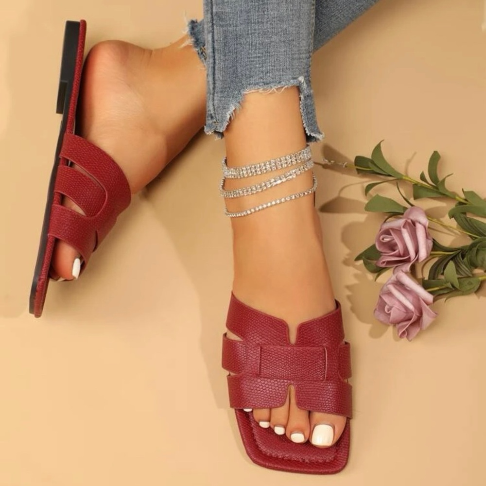 Burgundy sandals